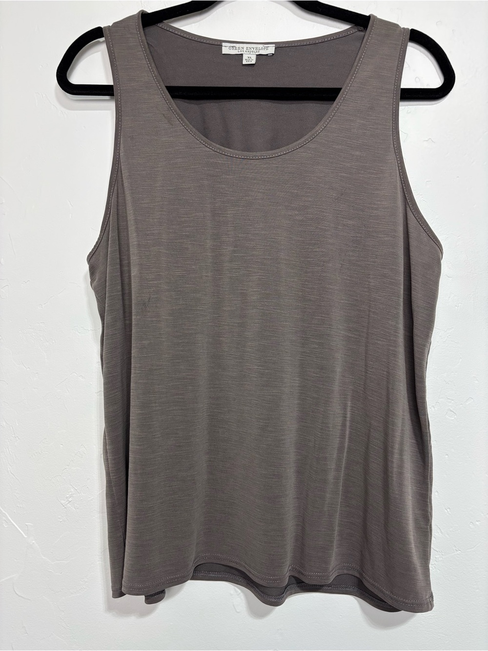 Green Envelope Los Angeles Women's Gray Scoop Neck Wide Strap Tank Top XL USA